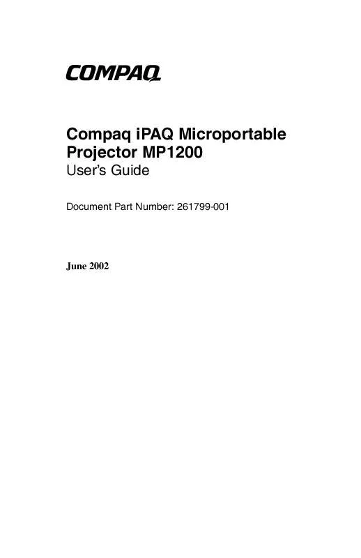 Mode d'emploi HP COMPAQ IPAQ MICROPORTABLE PROJECTOR MP1200