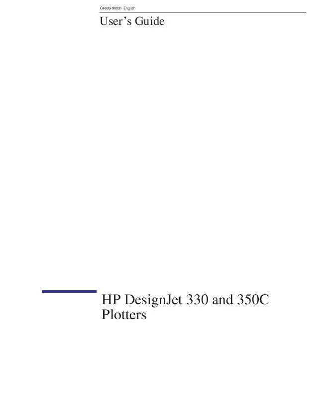 Mode d'emploi HP DESIGNJET 330 PRINTER