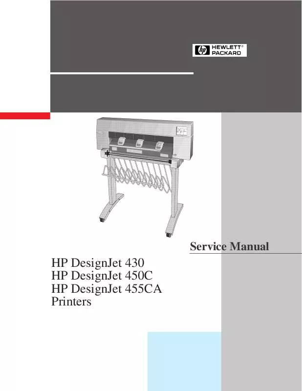 Mode d'emploi HP DESIGNJET 455CA PRINTERS