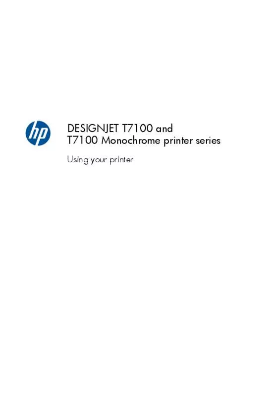 Mode d'emploi HP DESIGNJET T7100