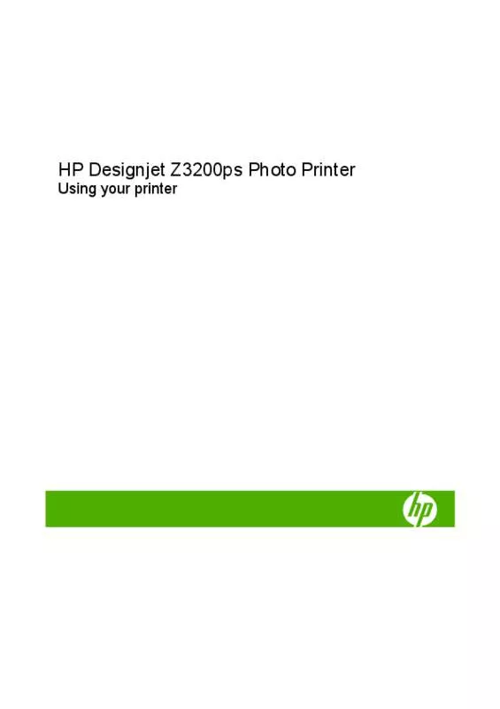Mode d'emploi HP DESIGNJET Z3200PS