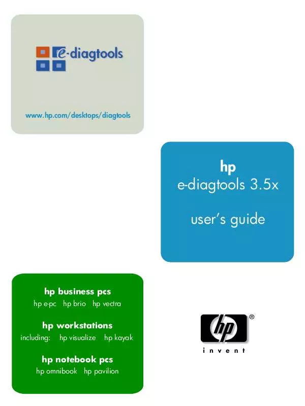 Mode d'emploi HP E-DIAGTOOLS 3.5X