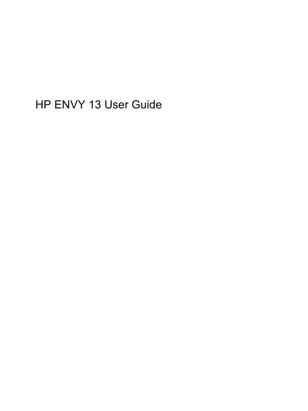 Mode d'emploi HP ENVY 13-1100EA