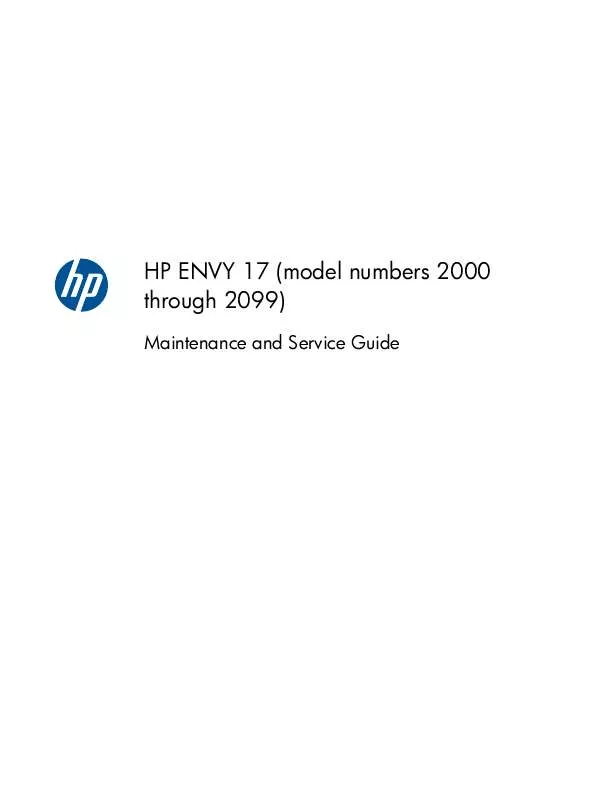 Mode d'emploi HP ENVY 17-2001EA