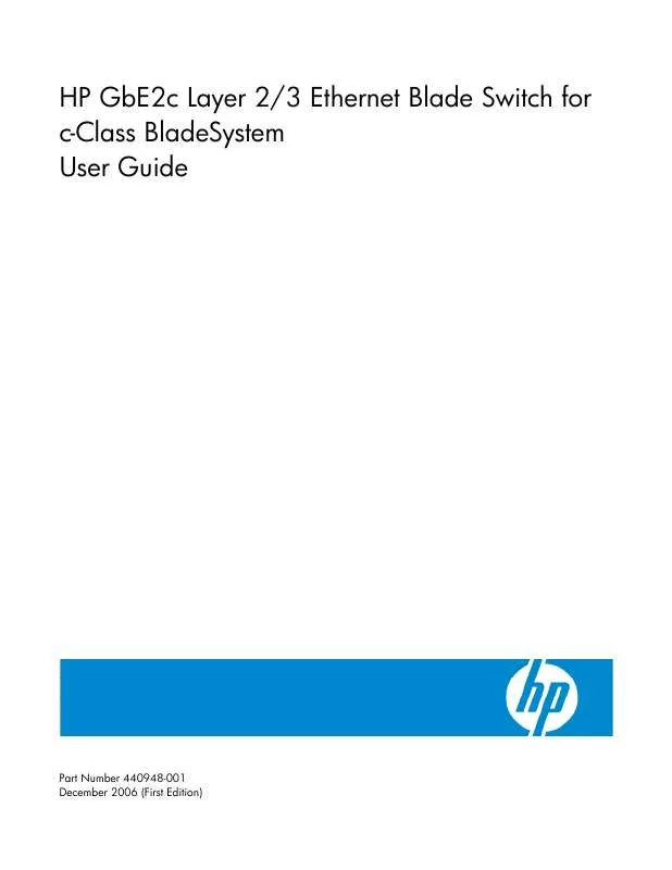Mode d'emploi HP GBE2C LAYER 2/3 ETHERNET BLADE SWITCH
