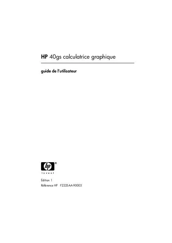 Mode d'emploi HP HP40GS