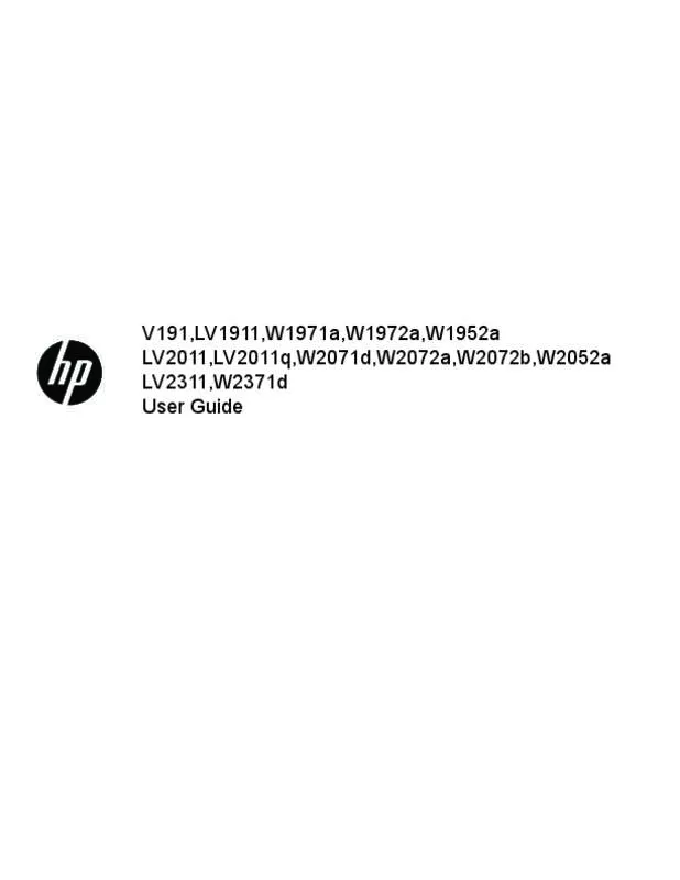 Mode d'emploi HP LV2311