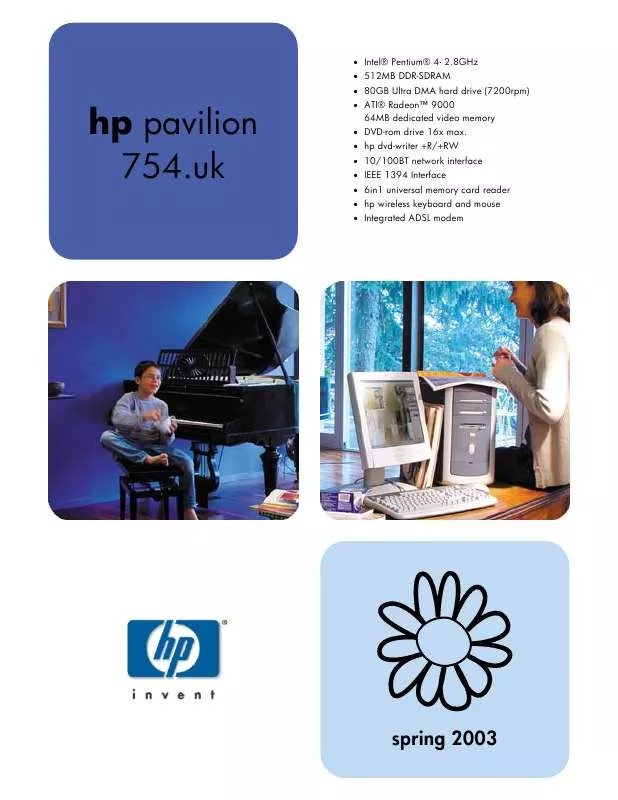 Mode d'emploi HP PAVILION 754