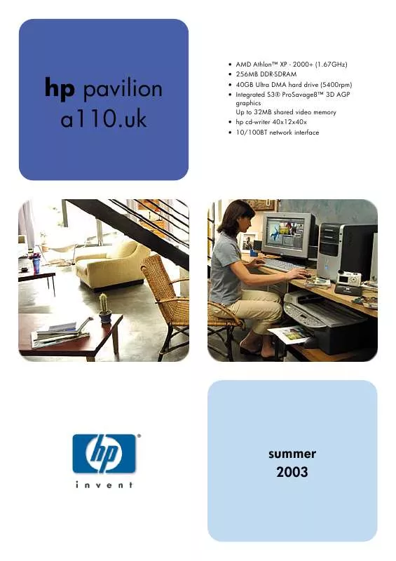 Mode d'emploi HP PAVILION A110