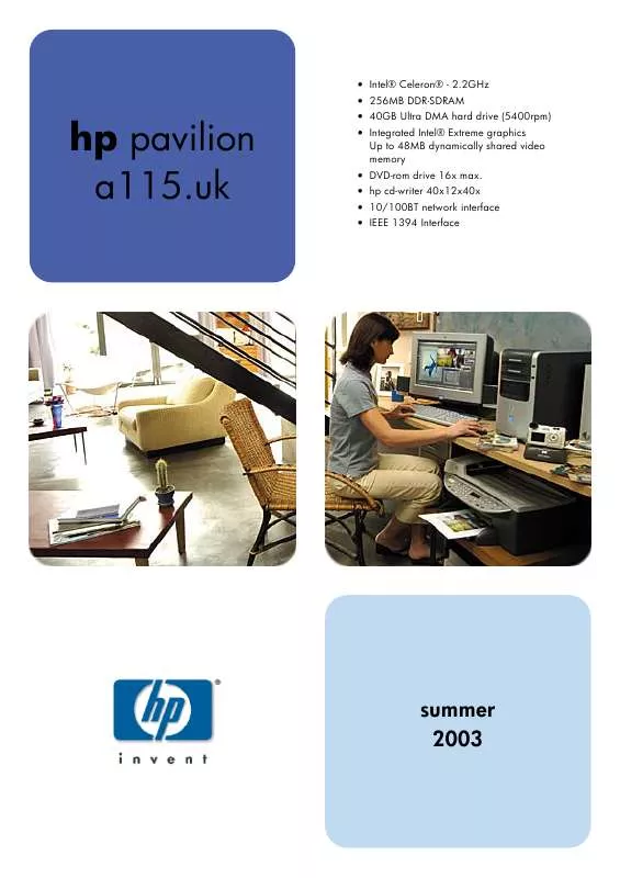 Mode d'emploi HP PAVILION A115