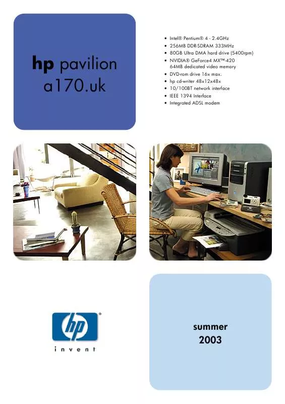 Mode d'emploi HP PAVILION A170