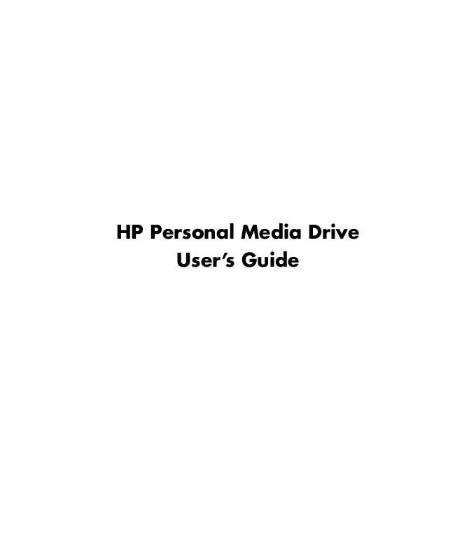 Mode d'emploi HP PERSONAL MEDIA DRIVE