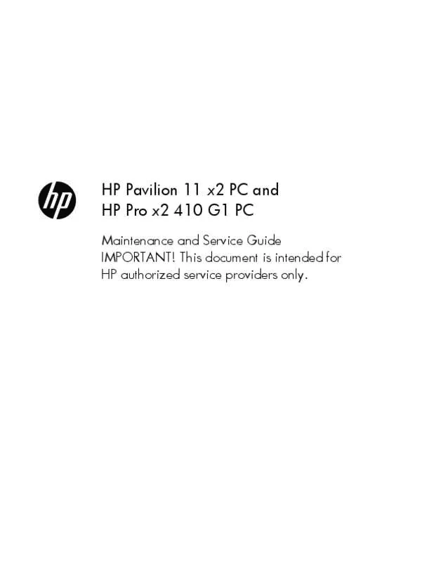 Mode d'emploi HP PRO X2 410 G1 (H6Q33EA)