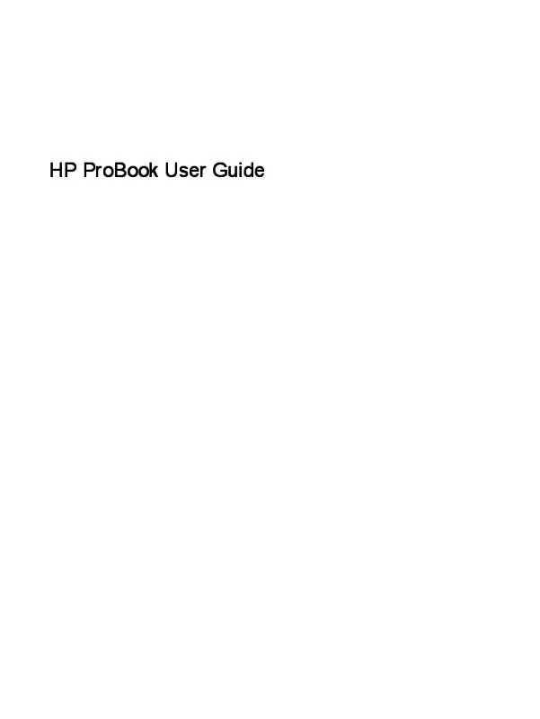 Mode d'emploi HP PROBOOK D8C09UT