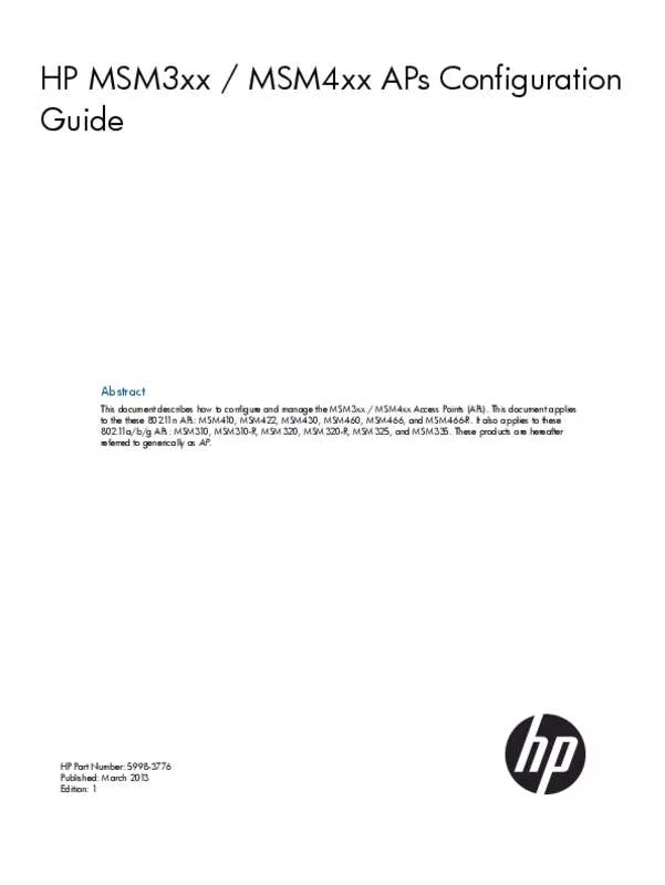 Mode d'emploi HP PROCURVE MSM430