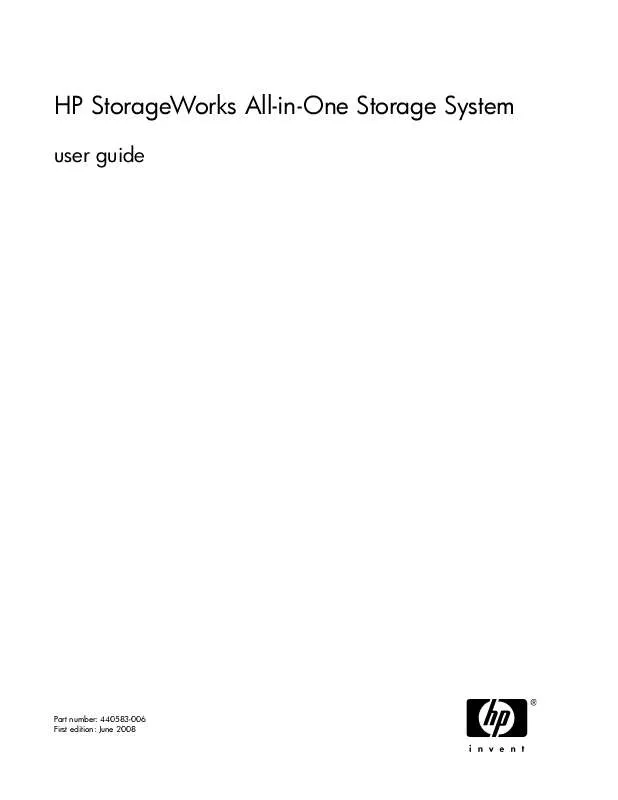 Mode d'emploi HP STORAGEWORKS 1200R ALL-IN-ONE STORAGE SYSTEM