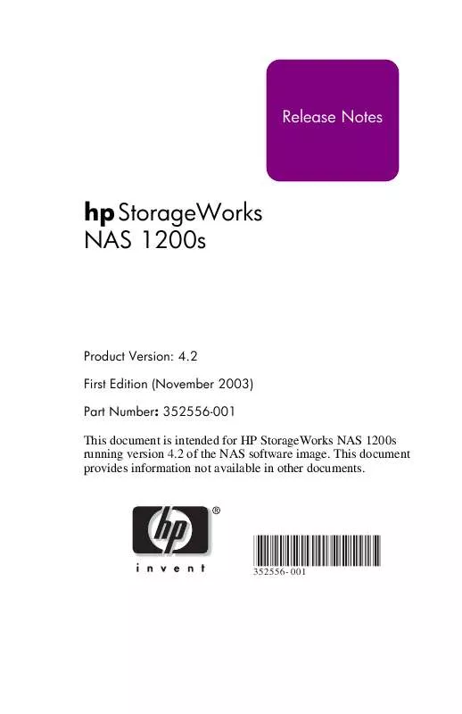 Mode d'emploi HP STORAGEWORKS 1200S NAS