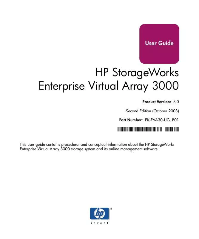 Mode d'emploi HP STORAGEWORKS 3000 ENTERPRISE VIRTUAL ARRAY