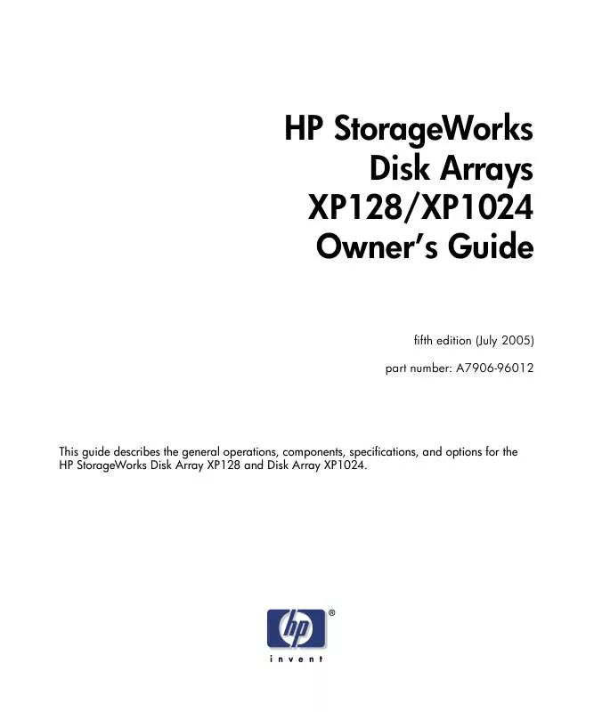 Mode d'emploi HP STORAGEWORKS XP1024 DISK ARRAY