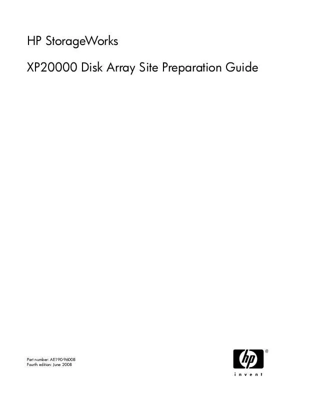 Mode d'emploi HP STORAGEWORKS XP20000/XP24000 DISK ARRAY
