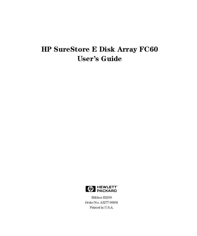 Mode d'emploi HP SURESTORE DISK ARRAY 12H AND FC60