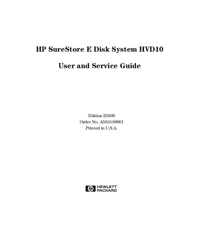 Mode d'emploi HP SURESTORE HVD10 DISK SYSTEM