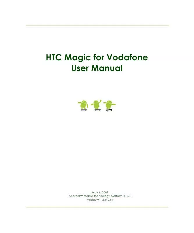 Mode d'emploi HTC MAGIC (VODAFONE)