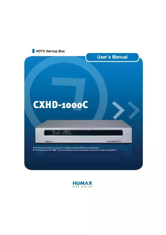 Mode d'emploi HUMAX CXHD-1000C