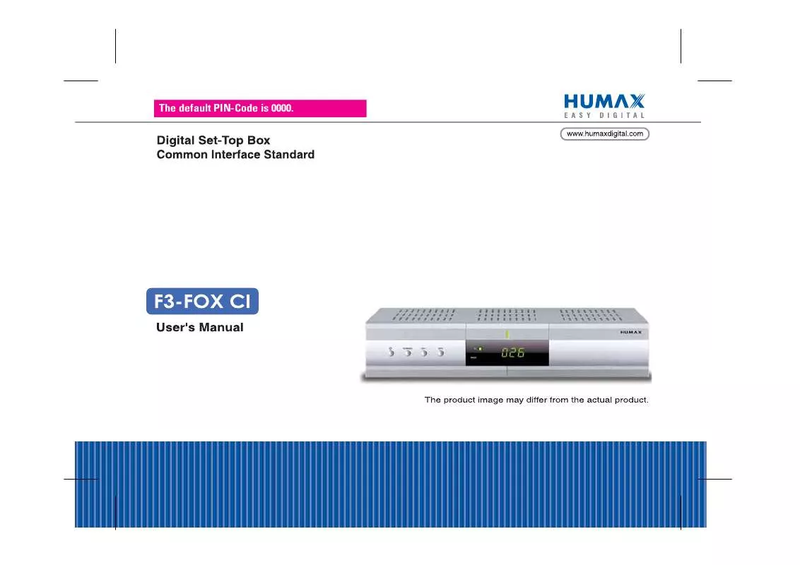 Mode d'emploi HUMAX F3-FOX CI