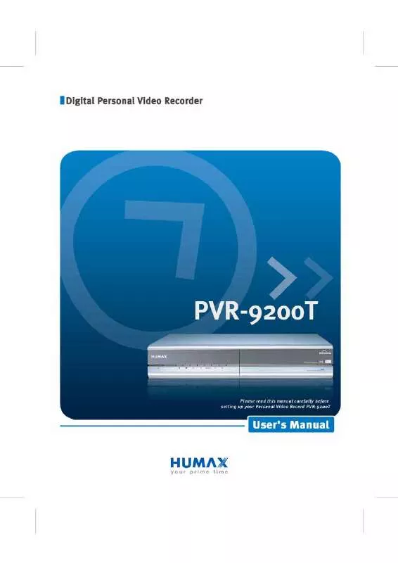 Mode d'emploi HUMAX PVR-9200T
