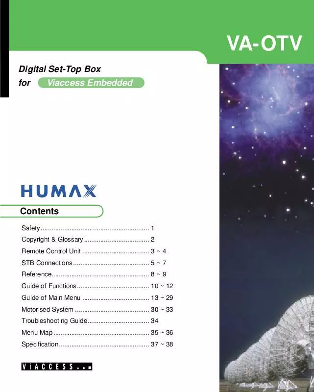 Mode d'emploi HUMAX VA-OTV