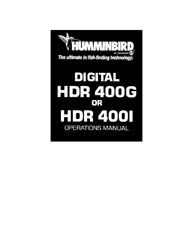 Mode d'emploi HUMMINBIRD HDR 400G