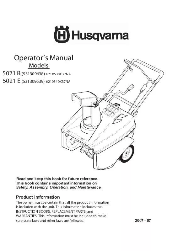 Mode d'emploi HUSQVARNA 5021 R
