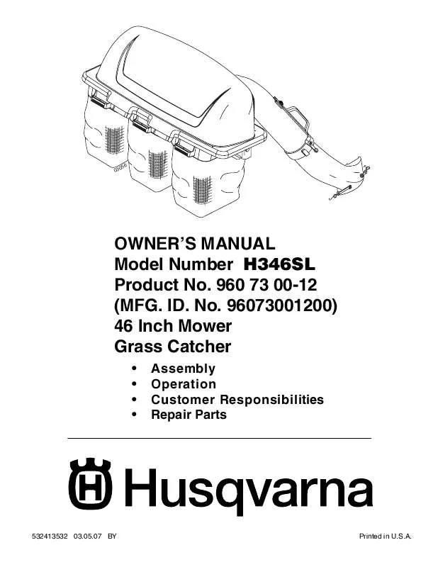 Mode d'emploi HUSQVARNA 96073001200