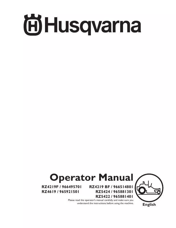 Mode d'emploi HUSQVARNA 96521501
