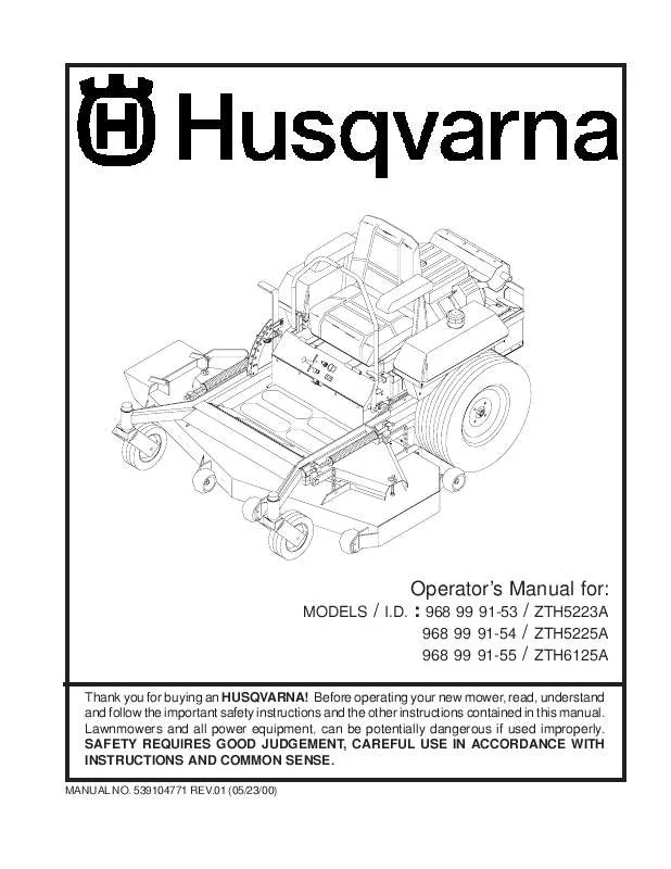Mode d'emploi HUSQVARNA 968999153