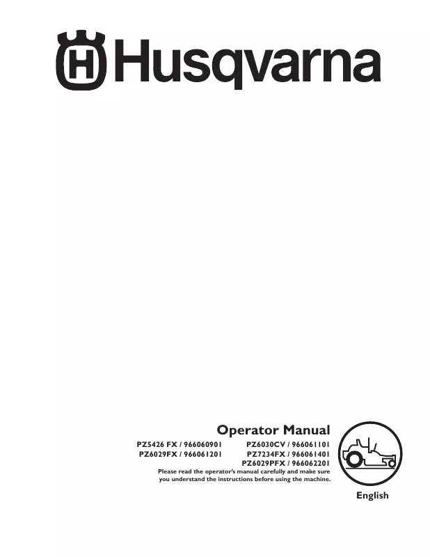 Mode d'emploi HUSQVARNA PZ6029FX