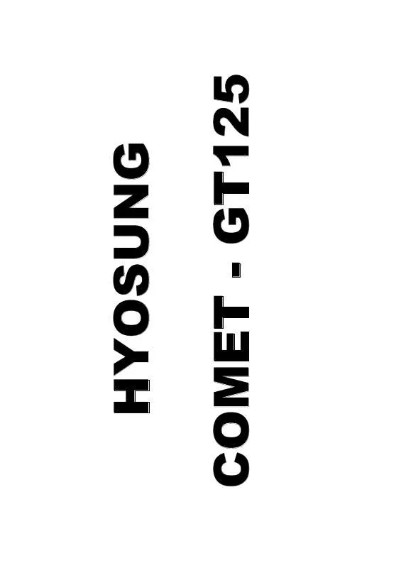 Mode d'emploi HYOSUNG COMET GT125