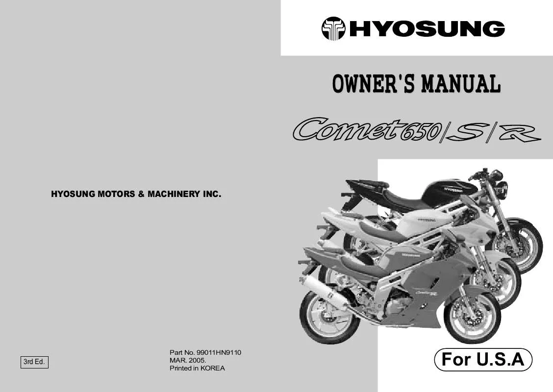 Mode d'emploi HYOSUNG GT 650 R