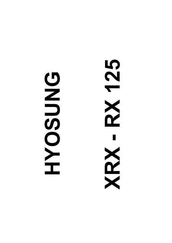 Mode d'emploi HYOSUNG RX 125