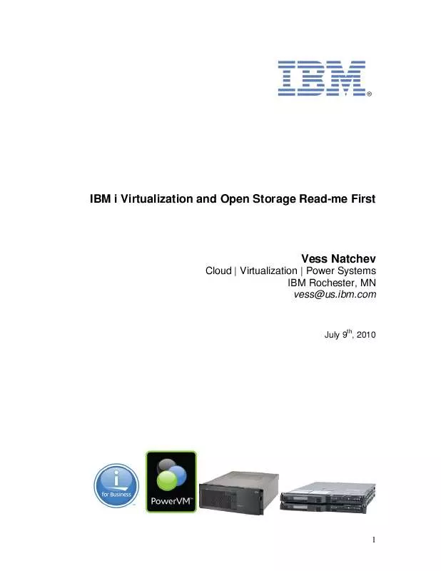 Mode d'emploi IBM OPEN STORAGE