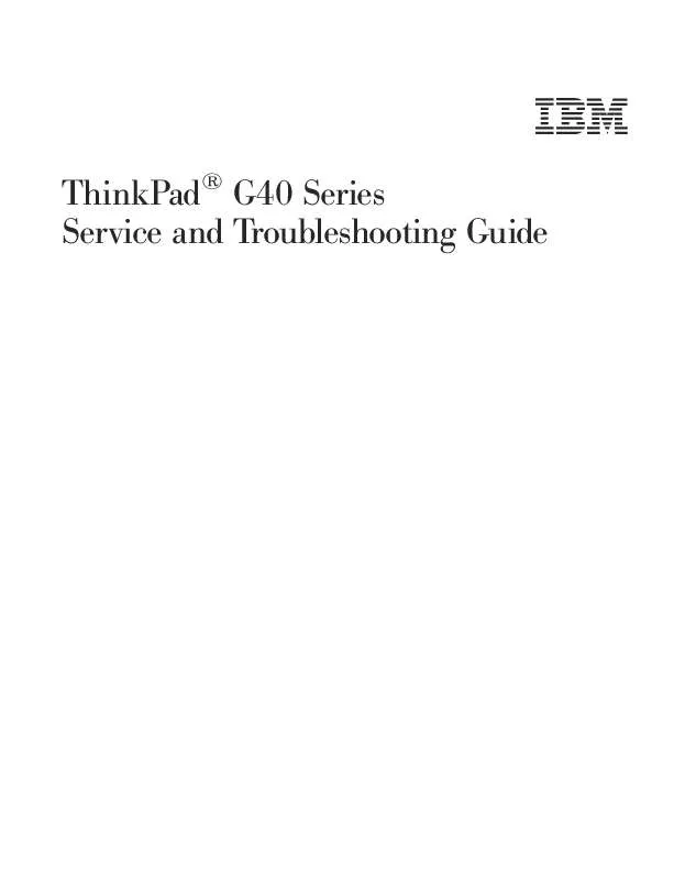 Mode d'emploi IBM THINKPAD G41