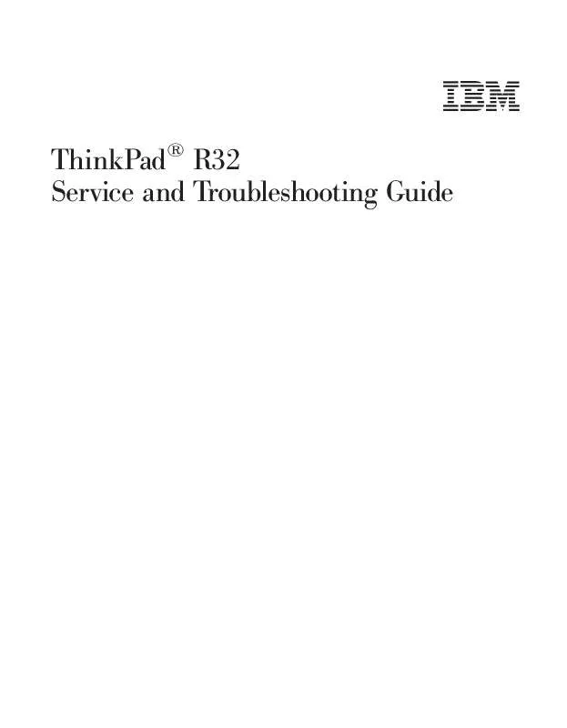 Mode d'emploi IBM THINKPAD R32