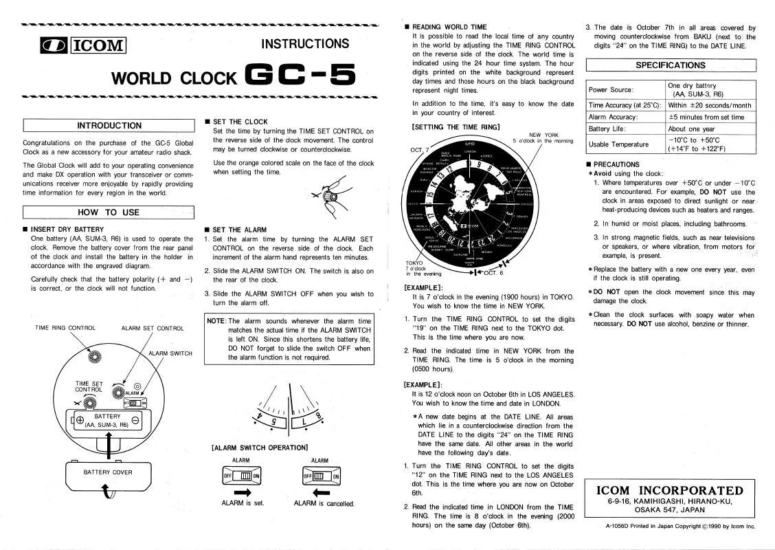Mode d'emploi ICOM GC-5