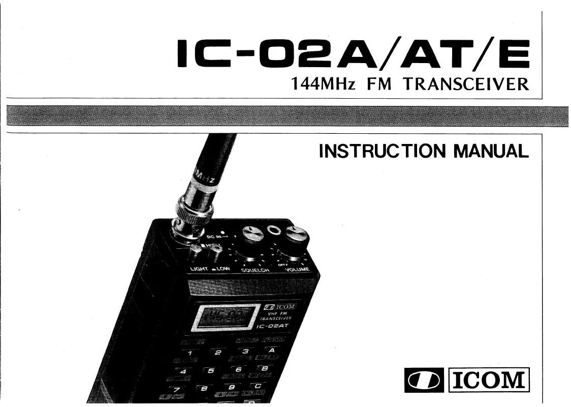 Mode d'emploi ICOM IC-02AT