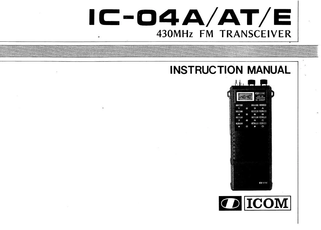 Mode d'emploi ICOM IC-04A