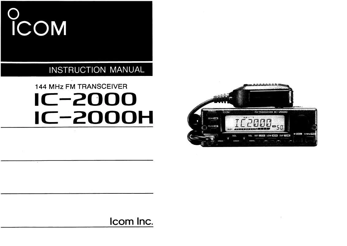 Mode d'emploi ICOM IC-2000-H