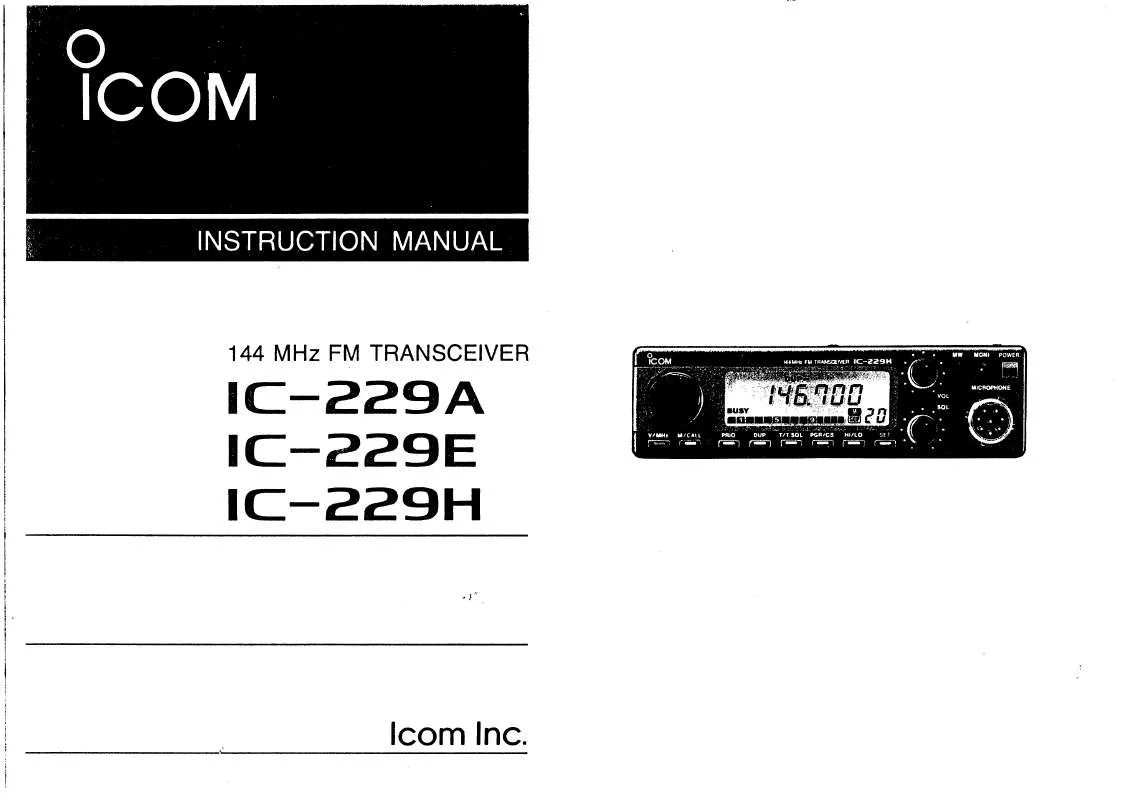 Mode d'emploi ICOM IC-229A-E-H