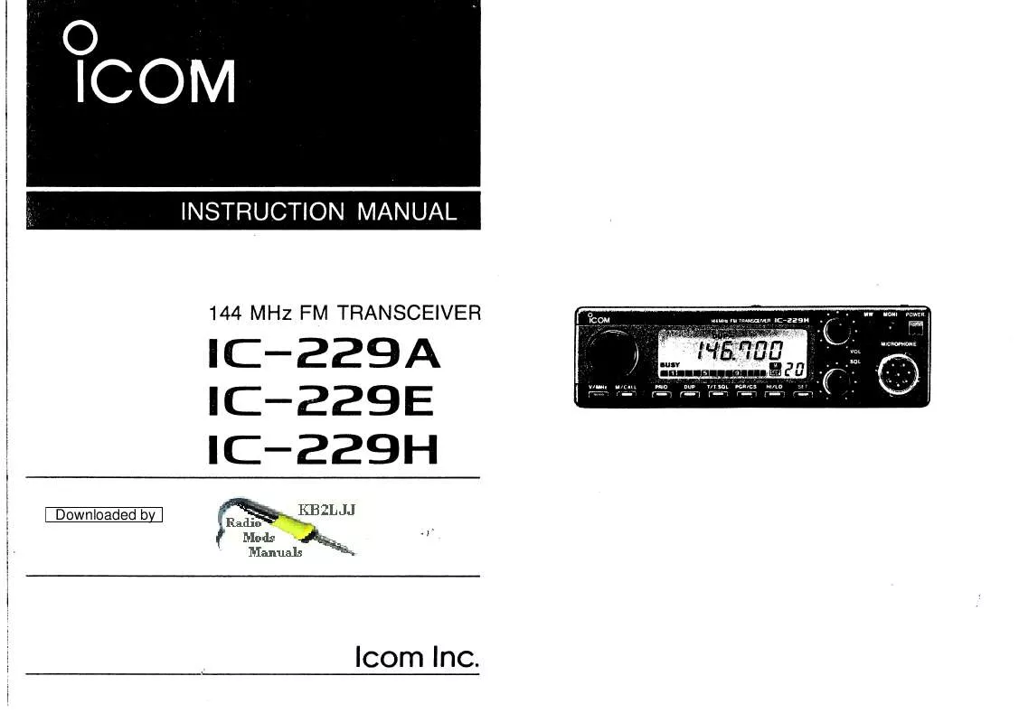 Mode d'emploi ICOM IC-229A