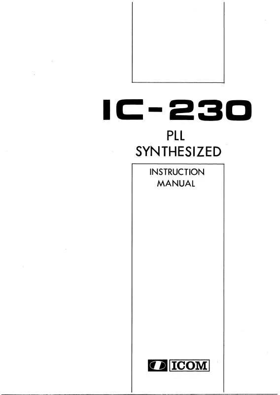 Mode d'emploi ICOM IC-230